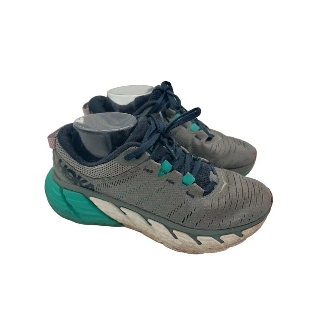 Hoka One One Gaviota 3 Running Shoes Women's Size 9 Grey Teal Pink